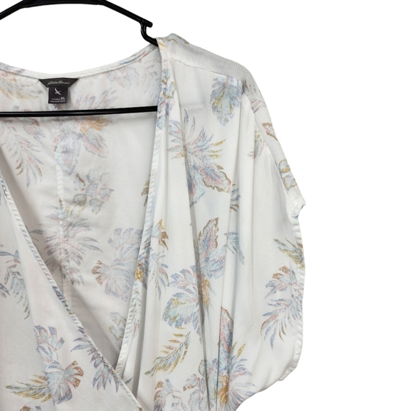 Eddie Bauer Women's Floral Side-Tie Wrap Top - XL - Picture 2 of 6